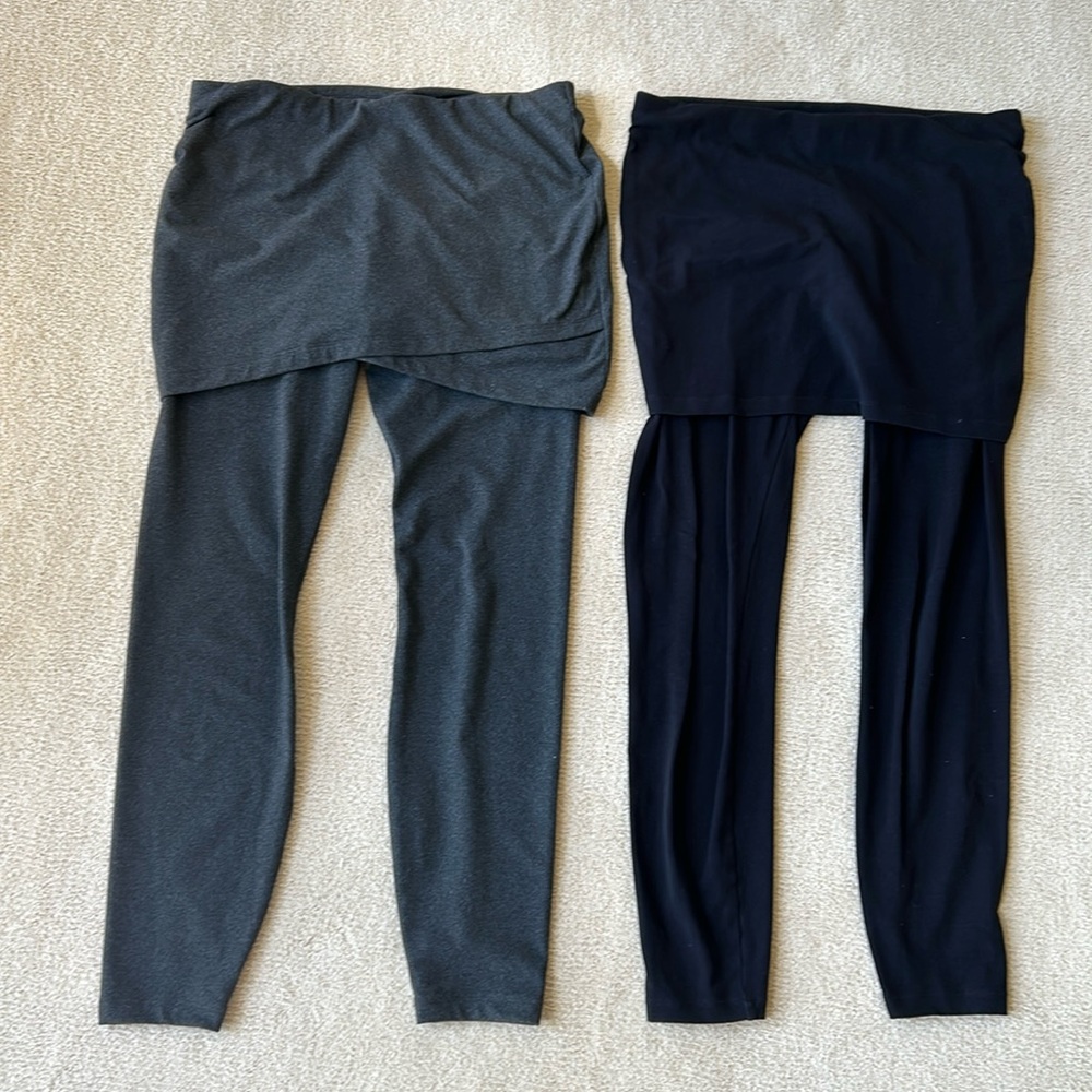 Two pair Cabi m’leggings with attached skirt in size small